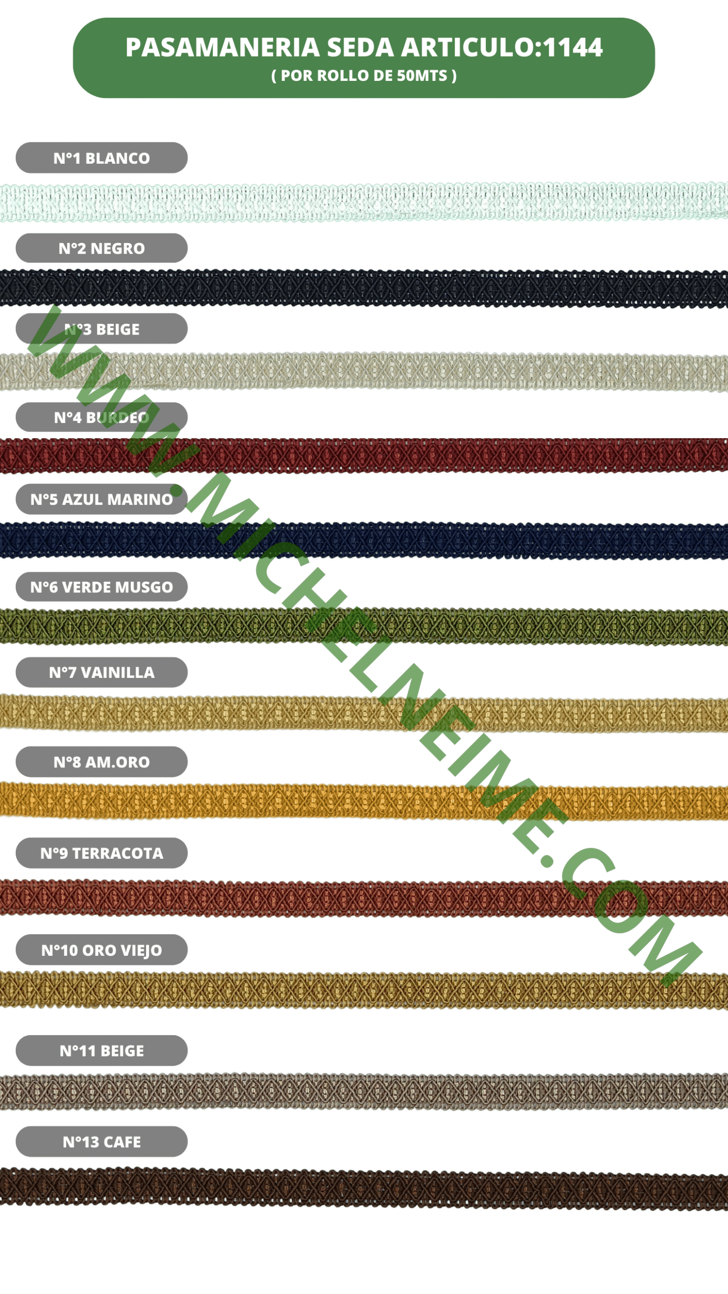 Pasamanería seda (Art.1144) 1,5cm